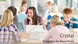  Presentation with high school students - Slides featuring study in classroom at high background and a lemonade colored foreground