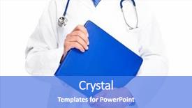  Presentation with medical robot hand and doctor - Presentation design consisting of study nursing - hands of medical doctor background and a  colored foreground