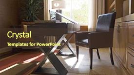  Presentation with home office - Presentation theme having study or home office area background and a tawny brown colored foreground