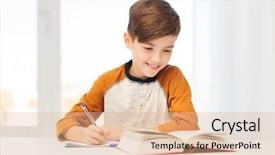  Presentation with early childhood education - Audience pleasing slides consisting of study report - education childhood people homework backdrop and a lemonade colored foreground