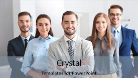  Presentation with people - Presentation enhanced with study skills - group of people in office background and a light blue colored foreground