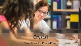  Presentation with university student internship - PPT theme having study skills - group of university students studying background and a coral colored foreground