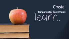  Presentation with learn - Colorful PPT theme enhanced with study skills - learn written on blackboard backdrop and a wine colored foreground