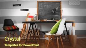  Presentation with creative - Amazing theme having study table - workplace of creative person indoors backdrop and a tawny brown colored foreground