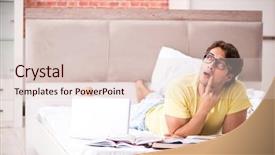  Presentation with bed - Audience pleasing slide set consisting of studying in bed for exam backdrop and a lemonade colored foreground