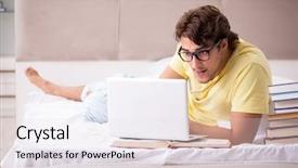  Presentation with bed - PPT layouts having studying in bed for exam background and a lemonade colored foreground