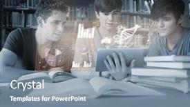  Presentation with university library - PPT theme with studying medicine together with futuristic background and a seafoam green colored foreground