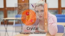  Presentation with thinking brain - Amazing PPT theme having studying on interface with brain backdrop and a coral colored foreground