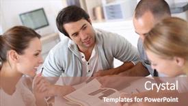  Presentation with conflict people college - Slide deck consisting of studying together in school lounge background and a  colored foreground