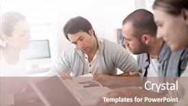  Presentation with lounge - Presentation theme featuring studying together in school lounge background and a  colored foreground