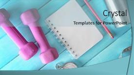  Presentation with water equipment laboratory - Audience pleasing slide set consisting of write stuff - athlete's set with equipment bottle backdrop and a light blue colored foreground