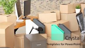  Presentation with office room - PPT layouts consisting of stuff in room office move background and a coral colored foreground