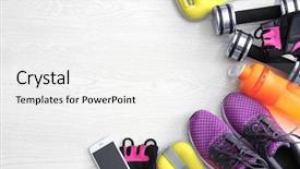  Presentation with gym - Presentation theme enhanced with stuff mobile phone and blank background and a white colored foreground