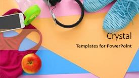  Presentation with gym - PPT theme consisting of stuff mobile phone and blank background and a yellow colored foreground