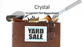  Presentation with yard sale - PPT theme having stuff ready for yard sale background and a white colored foreground