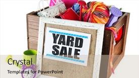  Presentation with yard sale - Cool new PPT theme with stuff ready for yard sale backdrop and a mint green colored foreground