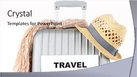  Presentation with tourist - Beautiful PPT layouts featuring stuff with inscription travel insurance backdrop and a white colored foreground