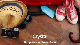  Presentation with tourist - Audience pleasing presentation theme consisting of stuff with inscription travel insurance backdrop and a tawny brown colored foreground