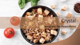  Presentation with holiday - Slide set consisting of stuffed - turkey stuffing in bowl background and a  colored foreground