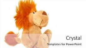  Presentation with animal pets on white - Slides consisting of stuffed animal lion sitting white background and a white colored foreground