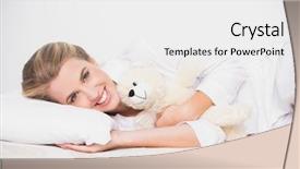  Presentation with teddy bear - Slide set featuring stuffed animals - cheerful cute model lying background and a white colored foreground