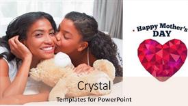  Presentation with happy mothers day - Colorful PPT theme enhanced with stuffed animals - pretty woman lying on bed backdrop and a lemonade colored foreground