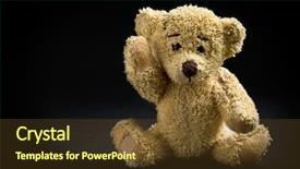  Presentation with black bear - PPT layouts having stuffed animals - teddy bear on black background background and a tawny brown colored foreground