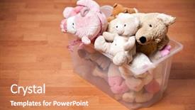  Presentation with animals - Theme consisting of stuffed animals in case background and a coral colored foreground