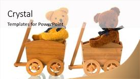  Presentation with gummy bear gummy bears and liquid - Audience pleasing presentation design consisting of stuffed bears toys in wooden backdrop and a white colored foreground