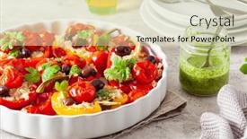  Presentation with quinoa - Slides enhanced with stuffed-bell-peppers-with-quinoa background and a soft green colored foreground