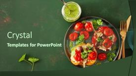  Presentation with quinoa - Presentation theme enhanced with stuffed-bell-peppers-with-quinoa background and a tawny brown colored foreground