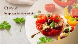  Presentation with quinoa - Presentation with stuffed-bell-peppers-with-quinoa background and a soft green colored foreground
