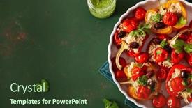  Presentation with quinoa - Slide set featuring stuffed-bell-peppers-with-quinoa background and a tawny brown colored foreground