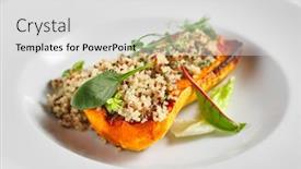  Presentation with salt food - Cool new slide deck with stuffed-butternut-squash-with-fresh backdrop and a light gray colored foreground
