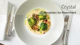  Presentation with mushroom - PPT layouts with stuffed-cabbage-rolls-with-mushroom background and a soft green colored foreground