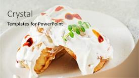  Presentation with cabbage - PPT layouts having stuffed-cabbage-rolls-with-rice background and a soft green colored foreground