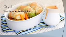  Presentation with cabbage - Slide set enhanced with stuffed cabbage rolls with rice and meat in tomato sauce background and a lemonade colored foreground