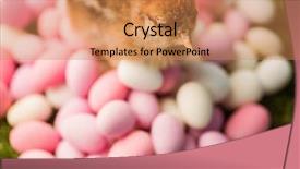  Presentation with green and purple mardi gras - Presentation theme enhanced with stuffed chick with easter eggs background and a  colored foreground