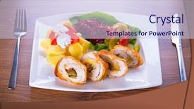  Presentation with jalapeno - Slide set featuring stuffed chicken rolls with sundried background and a  colored foreground