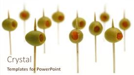  Presentation with green - Cool new presentation design with stuffed-green-olives-and-placed backdrop and a cream colored foreground