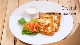  Presentation with pancake - Colorful slide set enhanced with stuffed-pancake-with-cheese backdrop and a lemonade colored foreground