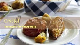  Presentation with tomato - Colorful slides enhanced with stuffed-pepper-and-tomato backdrop and a tawny brown colored foreground