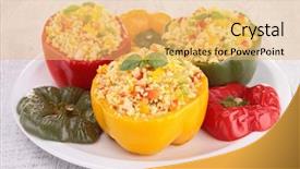  Presentation with pepper - Presentation theme with stuffed pepper background and a yellow colored foreground