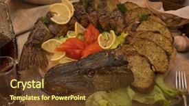  Presentation with russian - Beautiful presentation featuring stuffed pike with vegetables backdrop and a  colored foreground