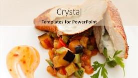  Presentation with tenderloin - Cool new PPT theme with stuffed-pork-tenderloin-roulade-garnished backdrop and a lemonade colored foreground