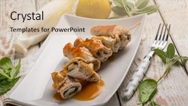  Presentation with sage - Amazing slides having stuffed roll with sage spinach backdrop and a  colored foreground