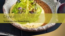  Presentation with cabbage - Slide deck enhanced with stuffed-savoy-cabbage-with-mashed background and a yellow colored foreground