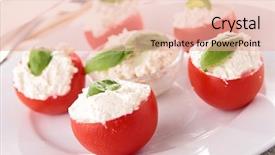  Presentation with tomato - PPT layouts with stuffed-tomato-with-cheese background and a lemonade colored foreground