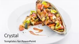  Presentation with hydroponics vegetables hydroponic vegetable - Beautiful theme featuring stuffed vegetables eggplant on plate backdrop and a sky blue colored foreground
