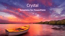  Presentation with amazing - Presentation design with silhouette of a man who jumps at sunset background and a gray colored foreground